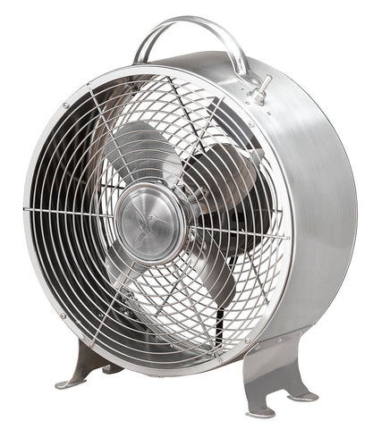 DBF5349 Retro Stainless 9 inch Small Metal Table Desk Fan by Deco Breeze
