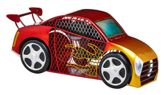DBF5412 Race Car Small Hand Painted Metal Figurine Table Fan by Deco Breeze