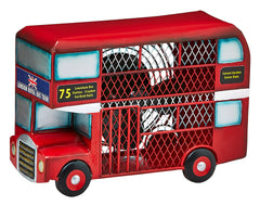 DBF5413 Double Decker Bus Mini Hand Painted Metal Figurine Table Fan by Deco Breeze