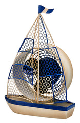 DBF5416 Sailboat Small Hand Painted Metal Figurine Table Fan by Deco Breeze