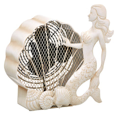 DBF5418 Mermaid Small Hand Painted Metal Figurine Table Fan by Deco Breeze