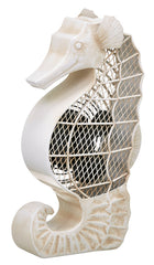 DBF5419 Seahorse Small Hand Painted Metal Figurine Table Fan by Deco Breeze