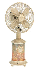 DBF6134 Sea Breeze 10 inch Mosaic Glass Oscillating Table Fan with Lamp by Deco Breeze