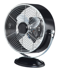 DBF6156 Retro Swivel Black 9 inch Small Metal Table Desk Fan by Deco Breeze