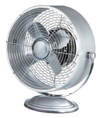 DBF6160 Retro Swivel Silver Metallic 9 inch Small Metal Table Desk Fan by Deco Breeze