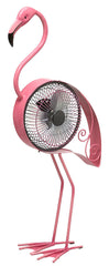 DBF6164 Flamingo Hand Painted Metal USB Portable Table Desk Fan by Deco Breeze