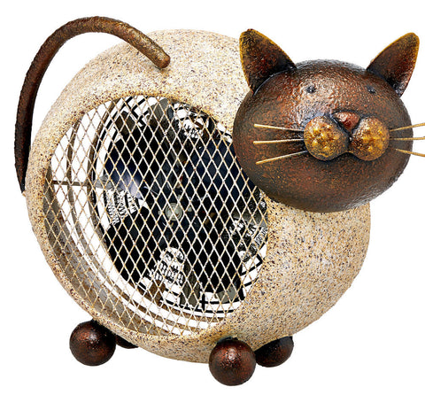 DBH5421 Cat Small Hand Painted Metal Heater Fan by Deco Breeze