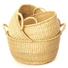 gh35a Natural Set of 3 Bolga Open Nesting Floor Storage Baskets | Senegal Fair Trade by Swahili Imports
