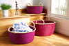 gh35b Cranberry Set of 3 Bolga Open Nesting Floor Storage Baskets | Senegal Fair Trade by Swahili Imports