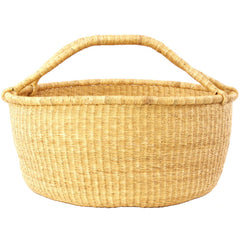 gh44 Natural Extra Large Bolga Open Storage Floor Laundry Basket | Ghana Fair Trade by Swahili Imports