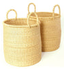 gh45a All Natural Set of 2 Bolga Open Nesting Laundry Basket Hampers | Ghana Fair Trade by Swahili Imports