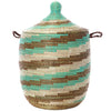 sen10w Sahel Sky Spiral Medium Traditional Laundry Hamper Storage Basket | Senegal Fair Trade by Swahili Imports