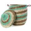 sen10w Sahel Sky Spiral Medium Traditional Laundry Hamper Storage Basket | Senegal Fair Trade by Swahili Imports