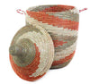 sen10z Red Silver & White Arrow Medium Traditional Hamper Storage Basket | Senegal Fair Trade by Swahili Imports