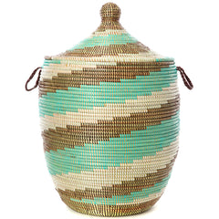 sen11w Sahel Sky Spiral Extra Large Traditional Laundry Hamper Storage Basket | Senegal Fair Trade by Swahili Imports