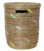 sen15r Black with Rainbow Confetti Medium Peace Corps Lidded Hamper Basket | Senegal Fair Trade by Swahili Imports