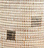 sen15x White with Silver & Black Dots Medium Peace Corps Lidded Hamper Basket | Senegal Fair Trade by Swahili Imports