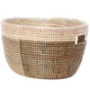 sen24a Black Silver & White Half & Half Set/3 Open Nesting Knitting Sewing Baskets | Senegal Fair Trade by Swahili Imports
