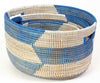 sen24t Blue & White Chevron Set of 3 Open Nesting Knitting Sewing Baskets | Senegal Fair Trade by Swahili Imports