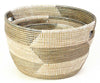 sen24u Silver & White Chevron Set of 3 Open Nesting Knitting Sewing Baskets | Senegal Fair Trade by Swahili Imports