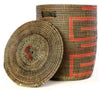 sen40a Black & Red Kumba Medium Sahara Woven Laundry Hamper Basket | Senegal Fair Trade by Swahili Imports