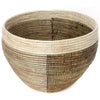 sen57a Black Silver & White Half & Half Set of 2 Open Nesting Deep Bowl Storage Baskets | Senegal Fair Trade by Swahili Imports