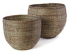 sen57g Black Set of 2 Open Nesting Deep Bowl Storage Baskets | Senegal Fair Trade by Swahili Imports