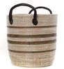 sen74c Black & White Mixed Pattern Set of 3 Nesting Storage Baskets | Senegal Fair Trade by Swahili Imports