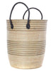 sen74u Silver & White Mixed Pattern Set of 3 Nesting Storage Baskets | Senegal Fair Trade by Swahili Imports