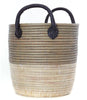 sen74u Silver & White Mixed Pattern Set of 3 Nesting Storage Baskets | Senegal Fair Trade by Swahili Imports